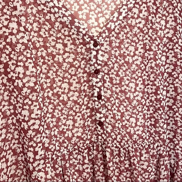 ❌SOLD❌➕ Lane Bryant Floral Semi Sheer Button Front Blouse Womens Plus Size 22/24 - Picture 6 of 9